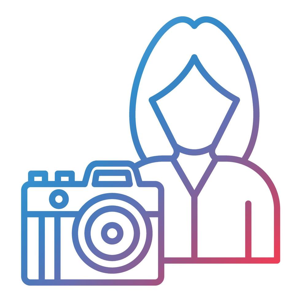 Cameraman Line Gradient Icon vector