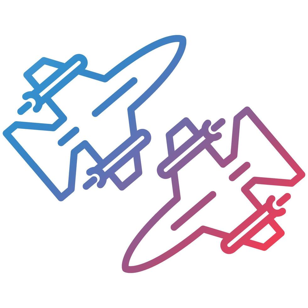 icono de gradiente de línea de direcciones de vuelo vector