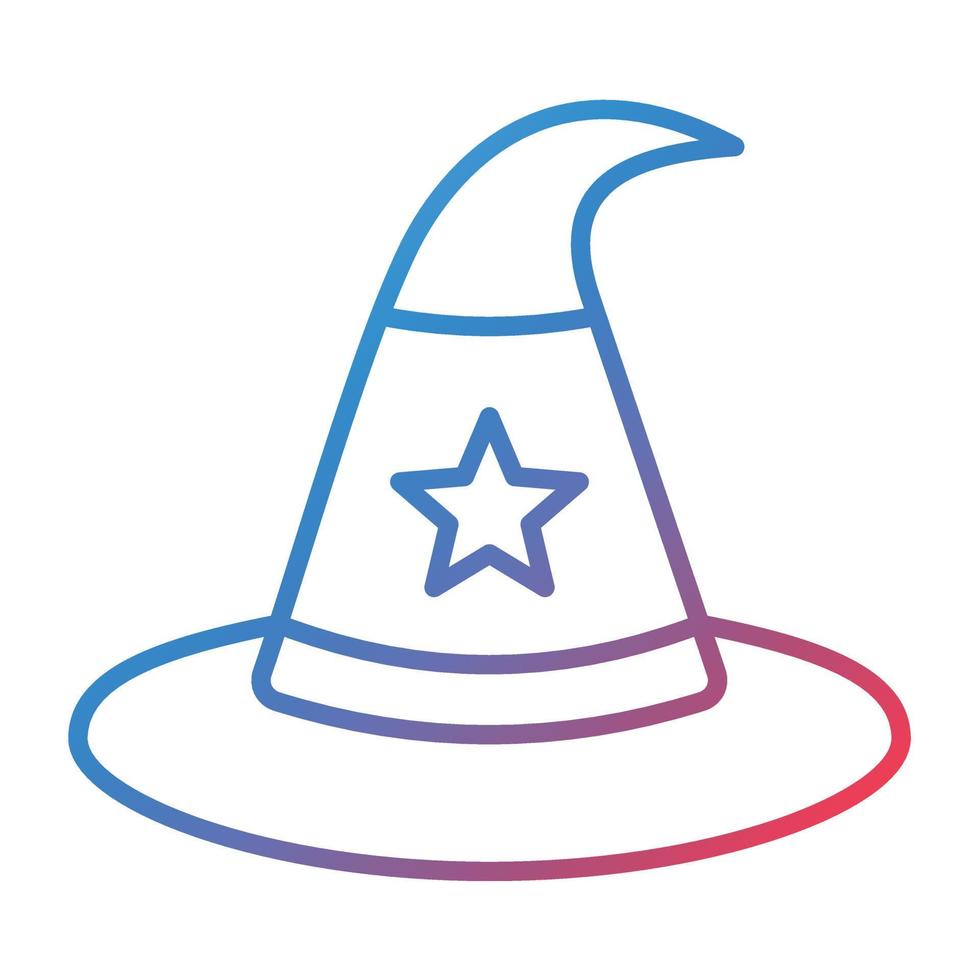 Witch Hat Line Gradient Icon vector
