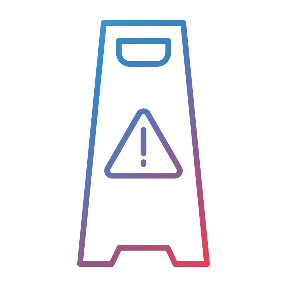 Wet Floor Line Gradient Icon vector