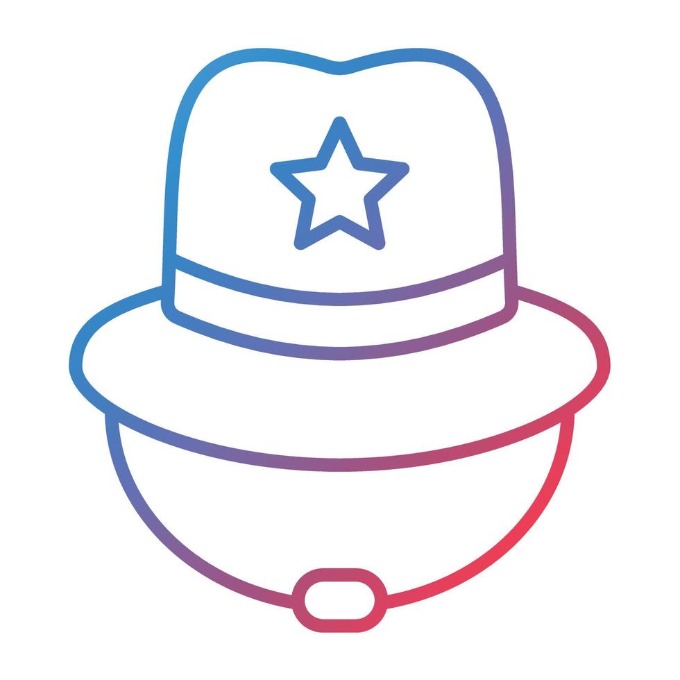 Cowboy Hat Line Gradient Icon vector