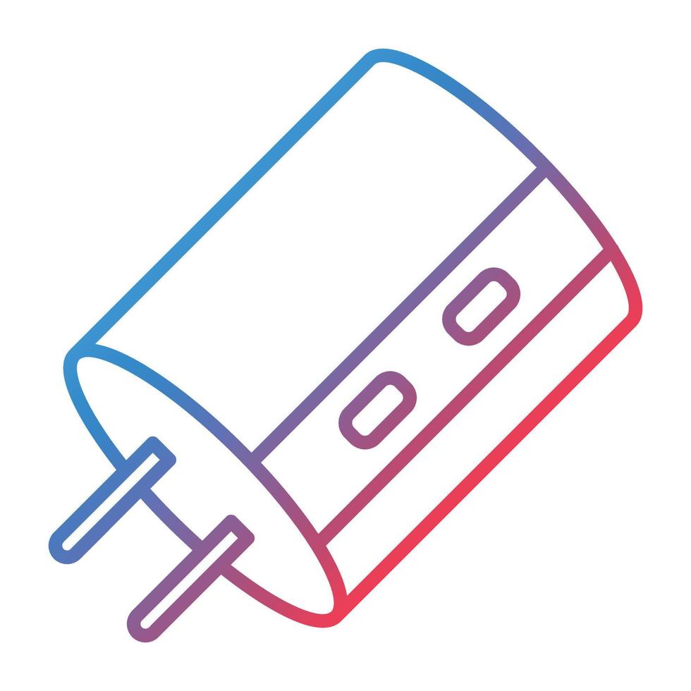 Capacitor Line Gradient Icon vector