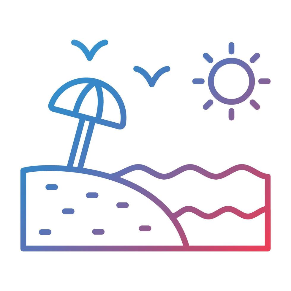 Beach Line Gradient Icon vector