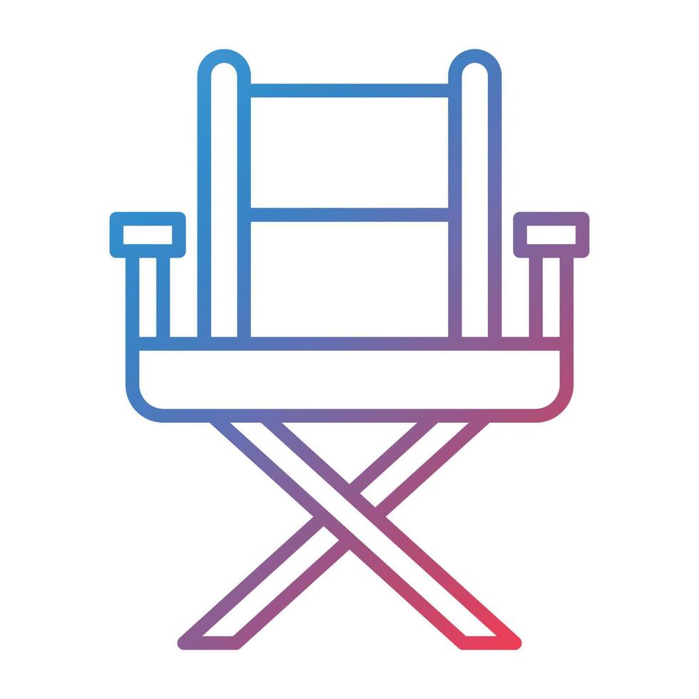 Director Chair Line Gradient Icon vector