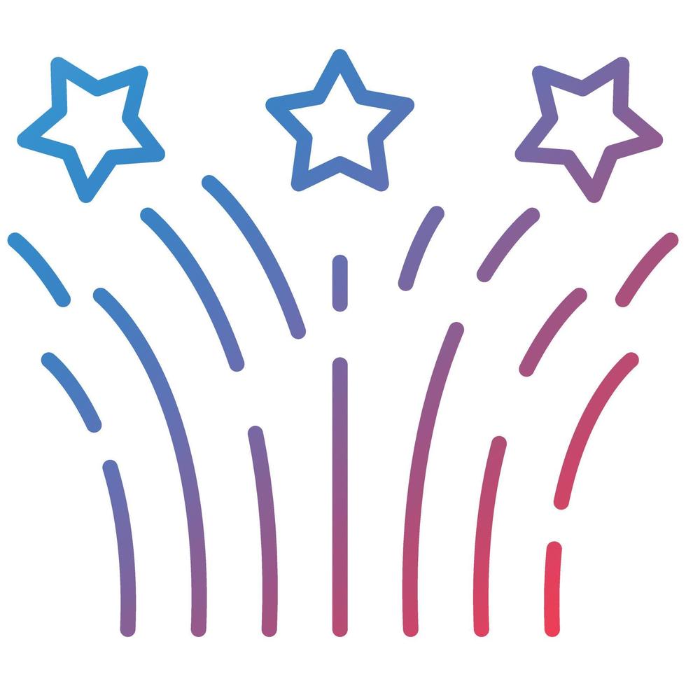Wedding Fireworks Line Gradient Icon vector