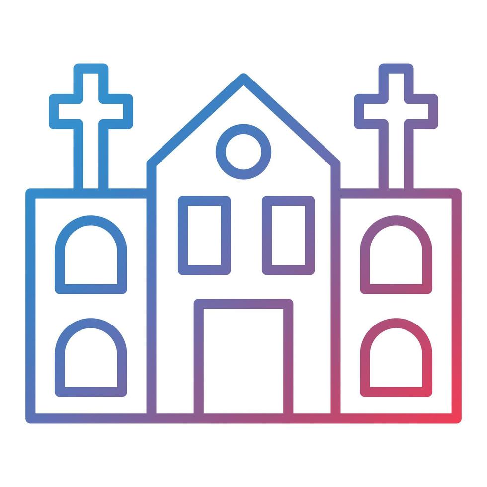 icono de gradiente de línea de iglesia vector