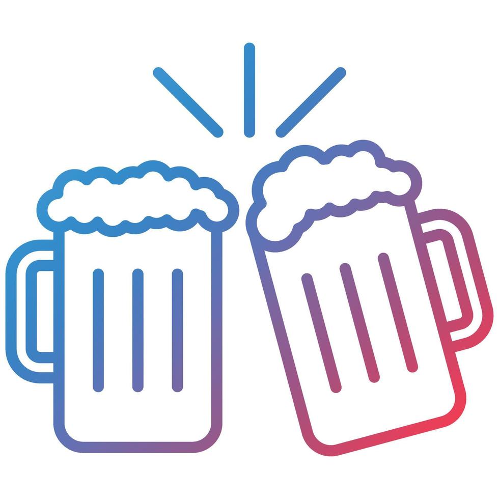 Cheers Line Gradient Icon vector