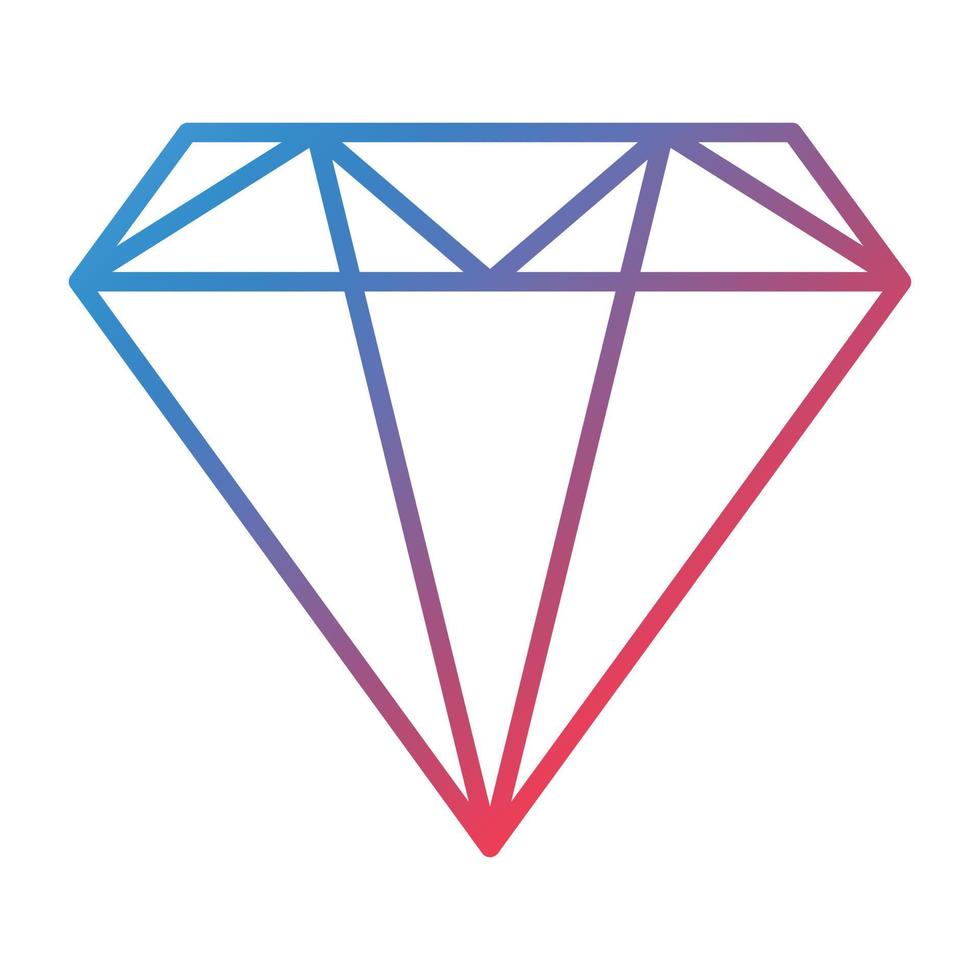 Diamond Line Gradient Icon vector