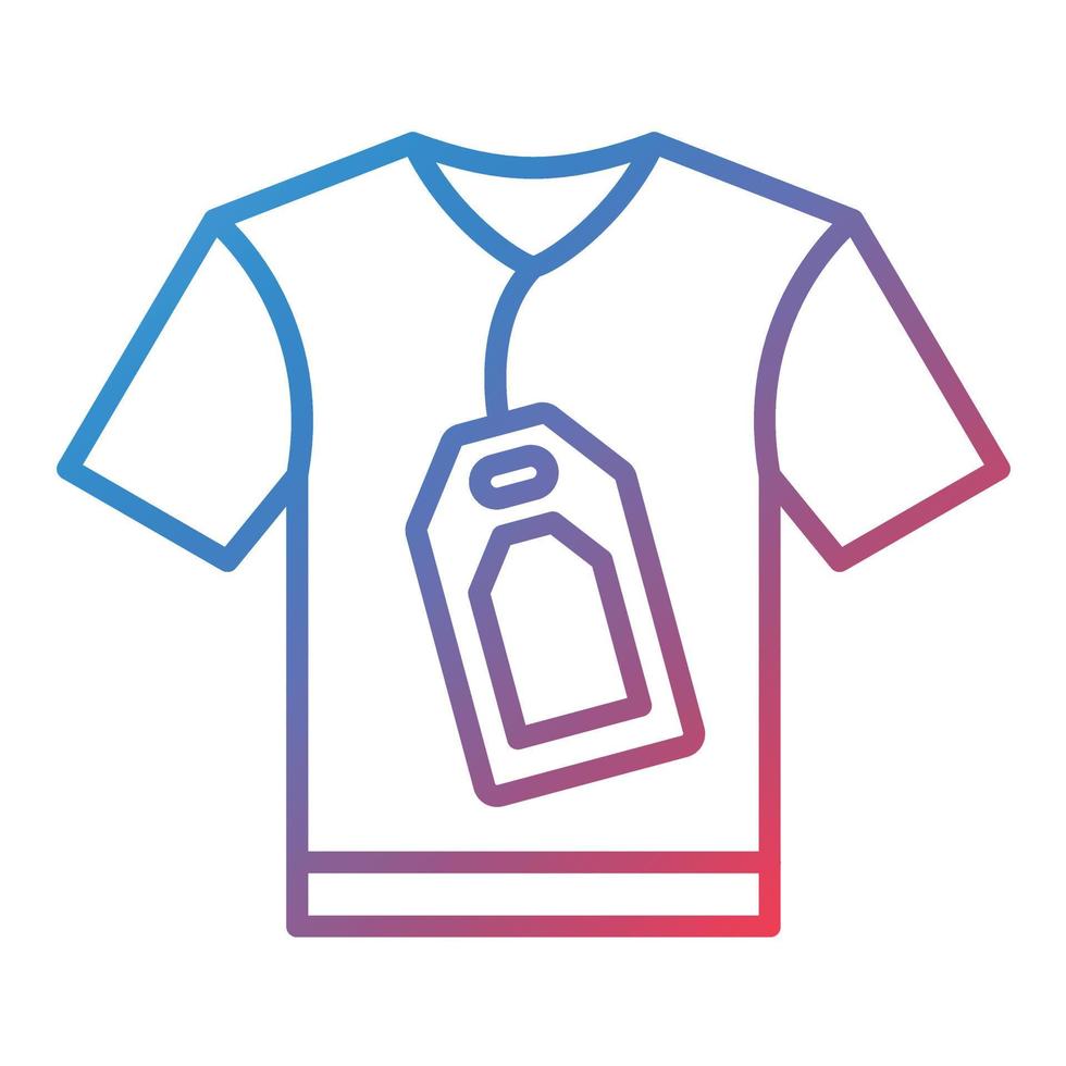 icono de gradiente de línea de venta de camisa vector