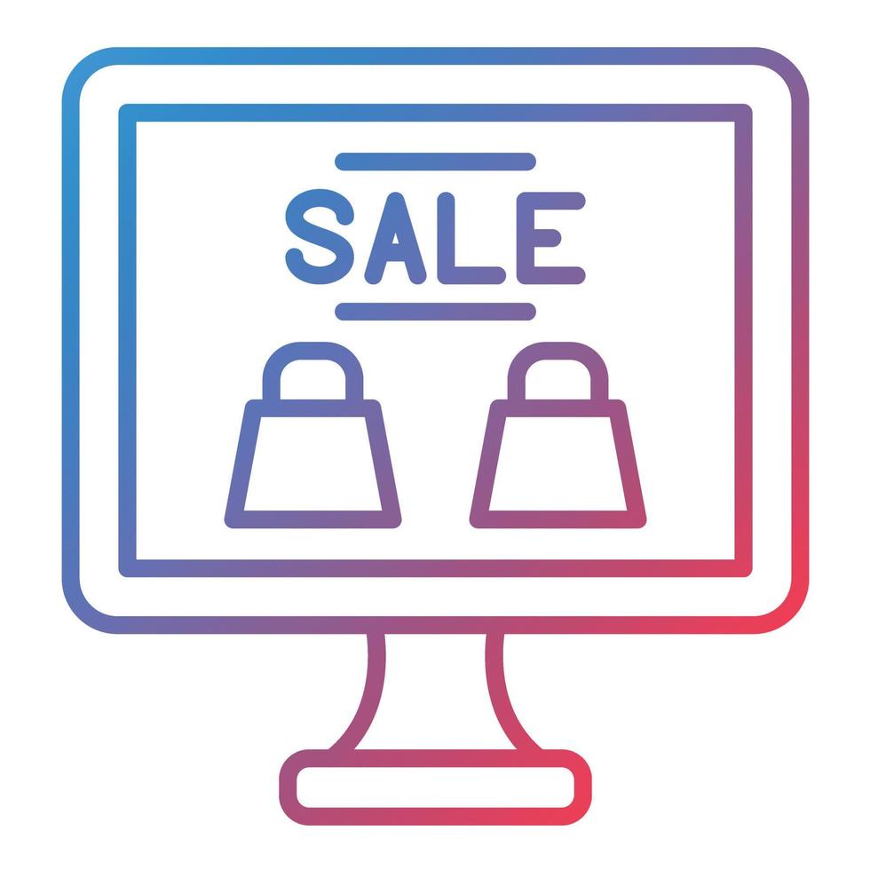 Online Sale Line Gradient Icon vector