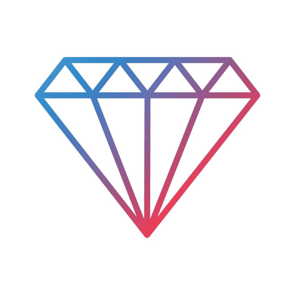 Diamond Line Gradient Icon vector