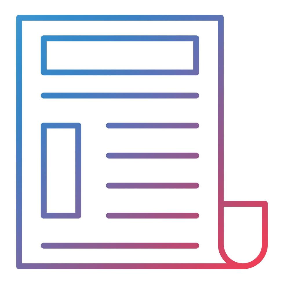 Newspaper Line Gradient Icon vector