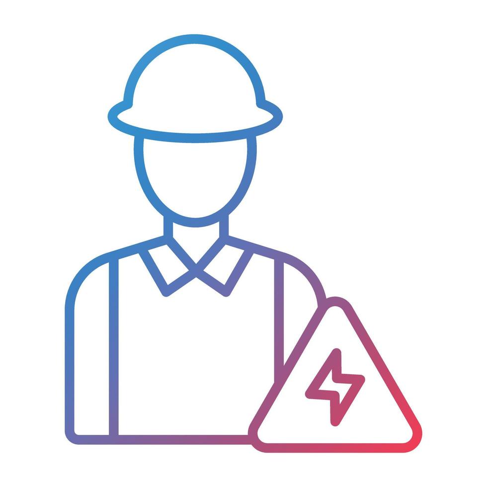 Electrician Service Line Gradient Icon vector