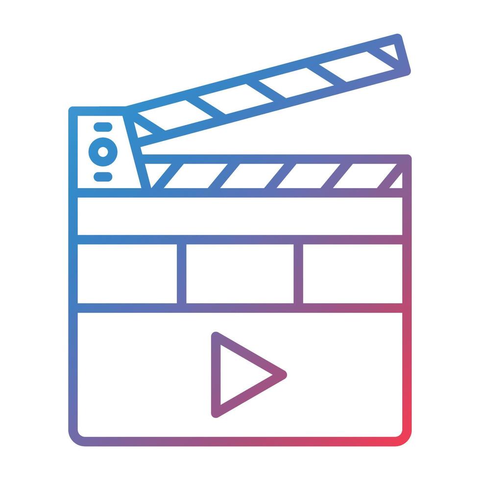 Film Clapperboard Line Gradient Icon vector