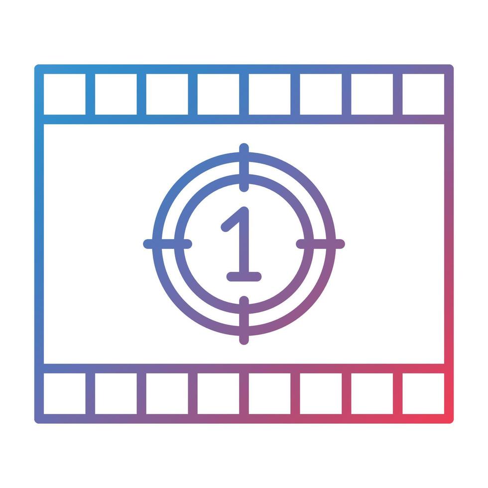 Cinema Countdown Line Gradient Icon vector