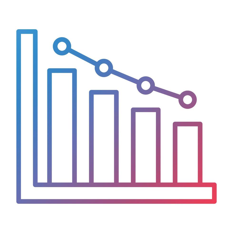 Decline Diagram Line Gradient Icon vector