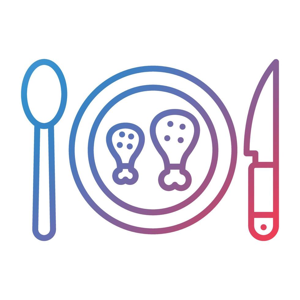 Dinner Line Gradient Icon vector