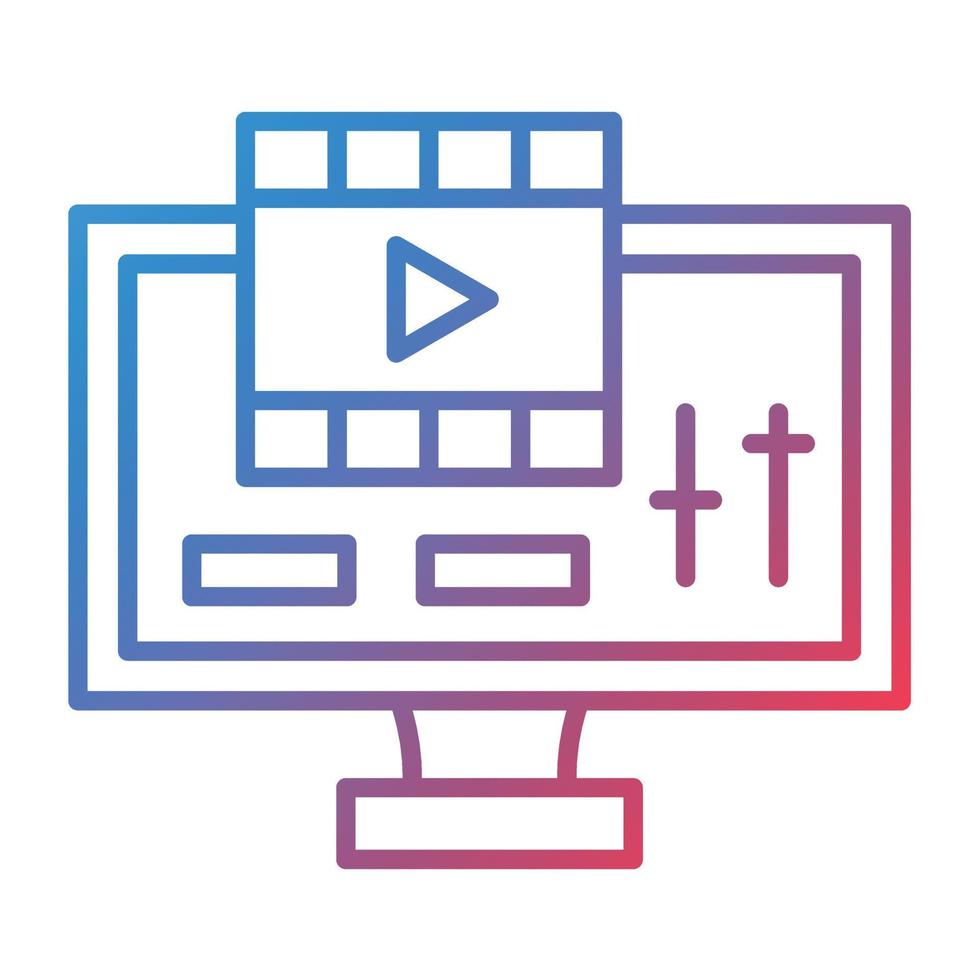 Film Editing Line Gradient Icon vector