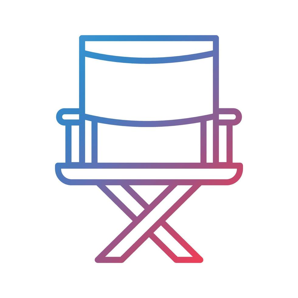 Director Chair Line Gradient Icon vector