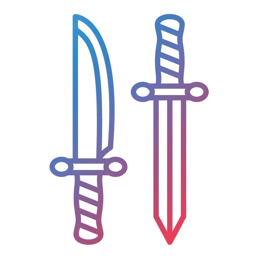 Dagger Line Gradient Icon vector