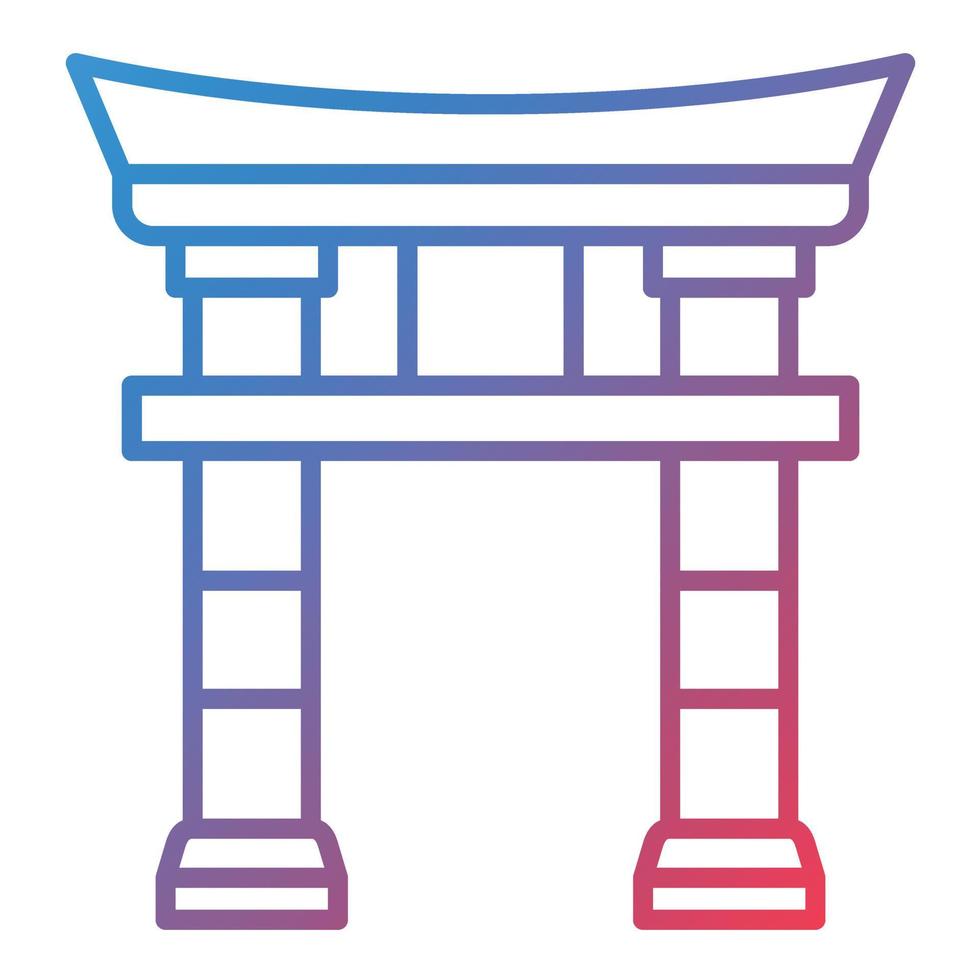 Torii Gate Line Gradient Icon vector