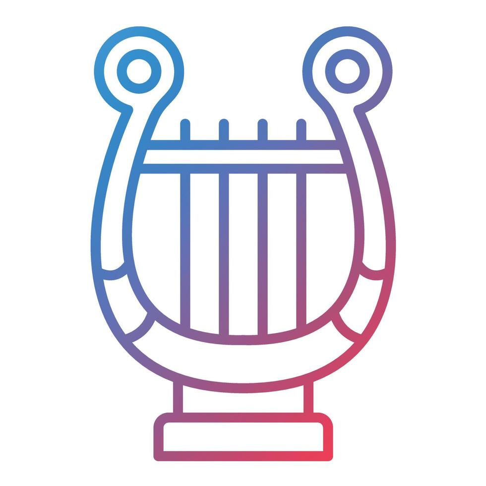 Lyre Line Gradient Icon vector