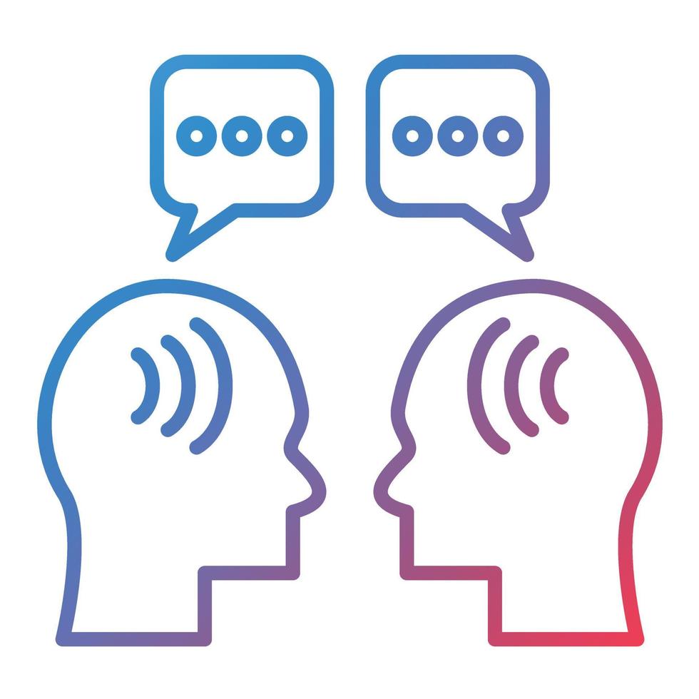 Face to Face Talk Line Gradient Icon vector