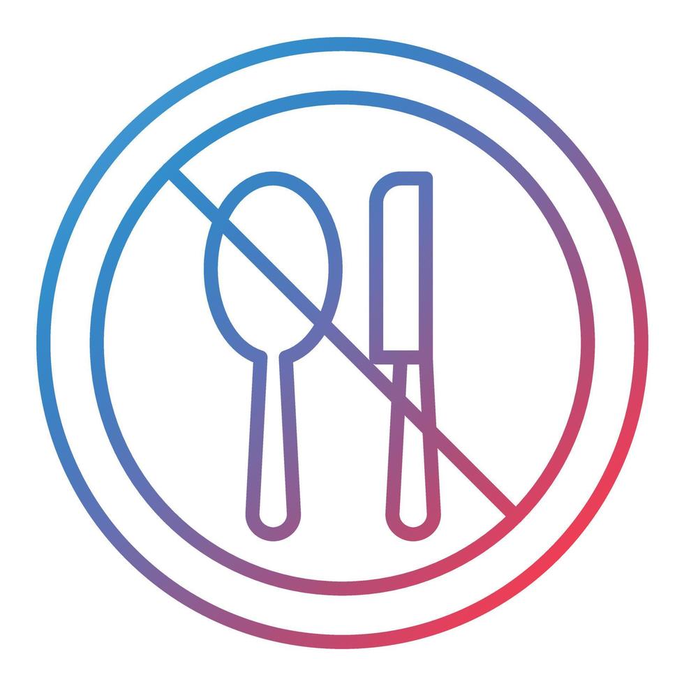 No Eating Line Gradient Icon vector