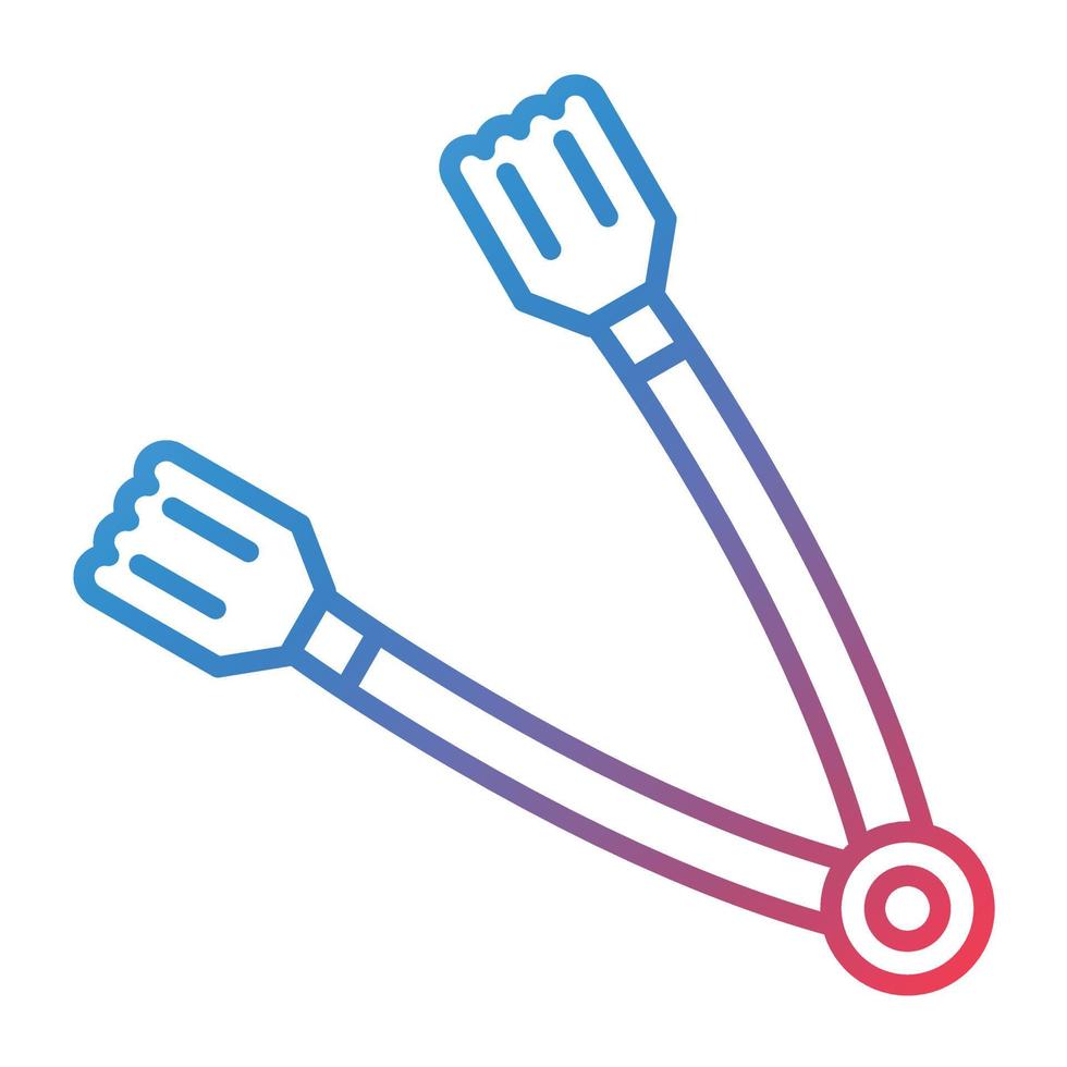 Tongs Line Gradient Icon vector