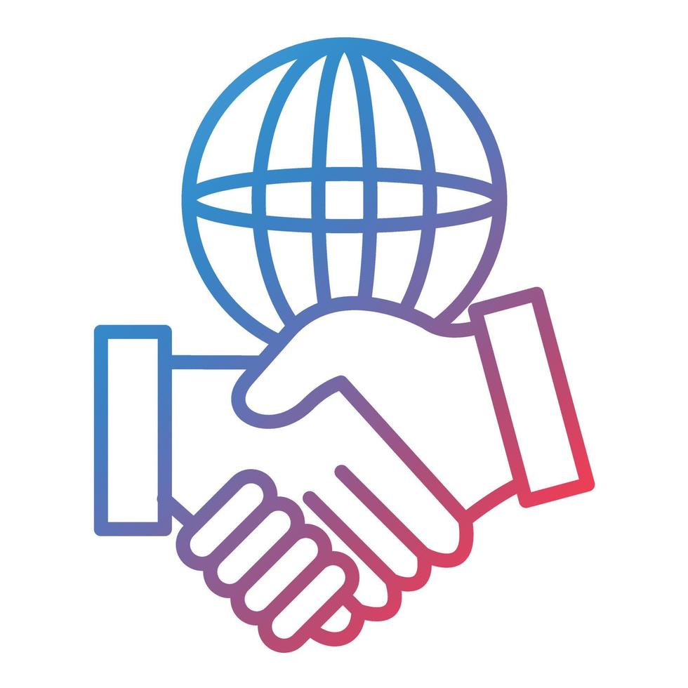 International Relations Line Gradient Icon vector