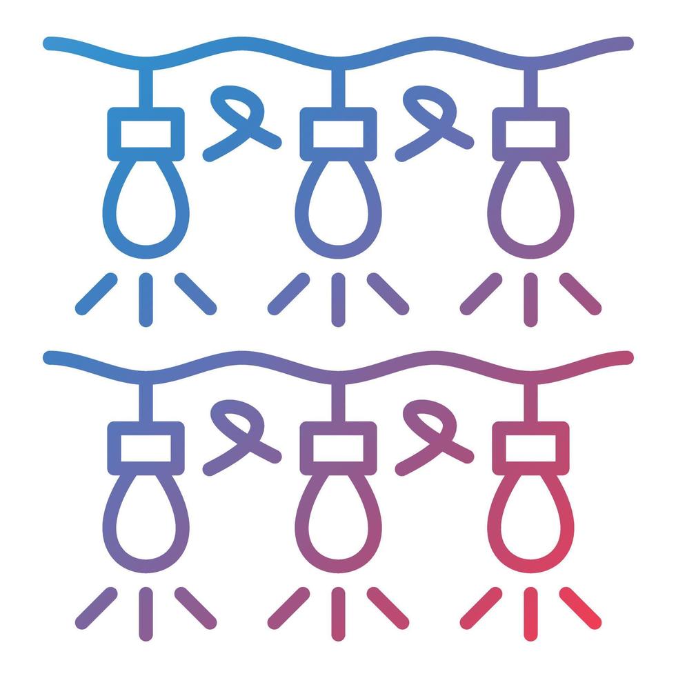 New Year Lights Line Gradient Icon vector