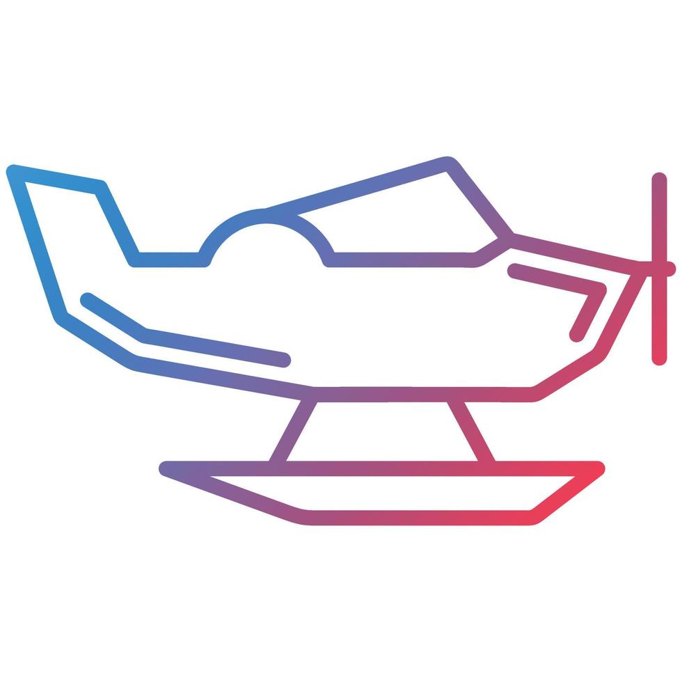 Seaplane Line Gradient Icon vector