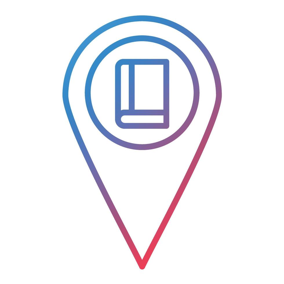 Library Location Line Gradient Icon vector