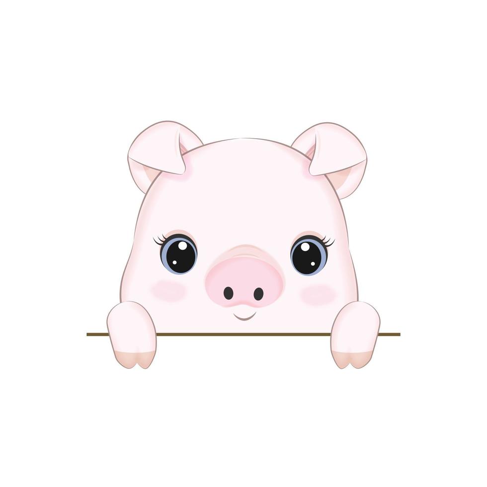 Cute Little Pig cartoon illustration vector