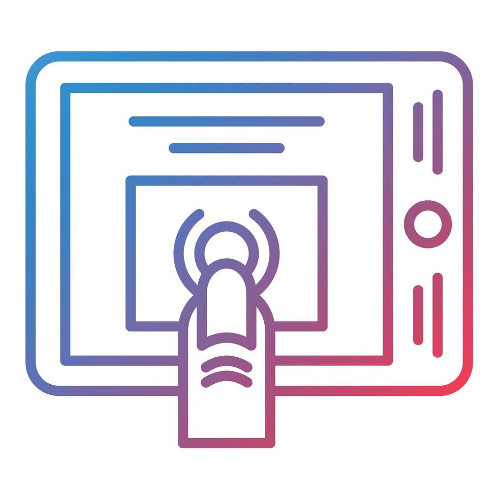 Fingerprint Scanner Line Gradient Icon vector