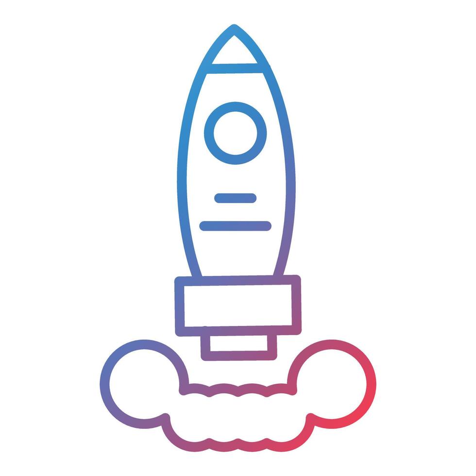 Rocket Line Gradient Icon vector