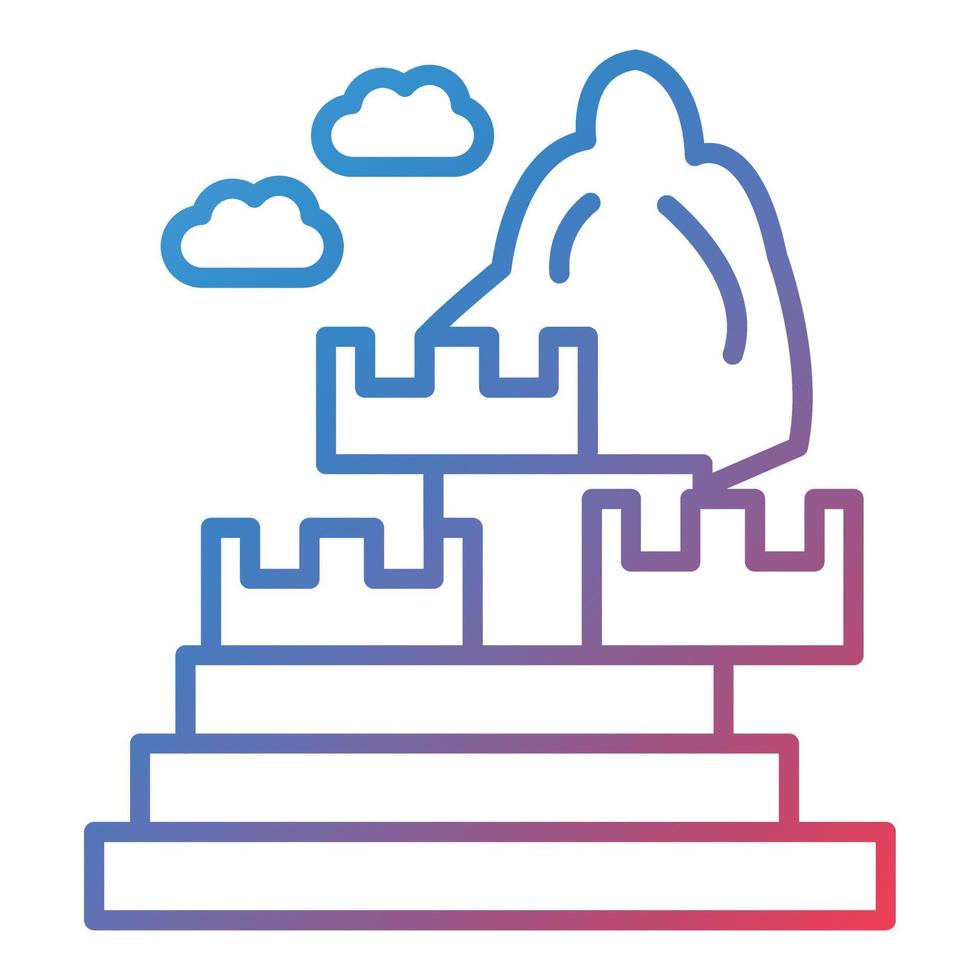 Machu Picchu Line Gradient Icon vector