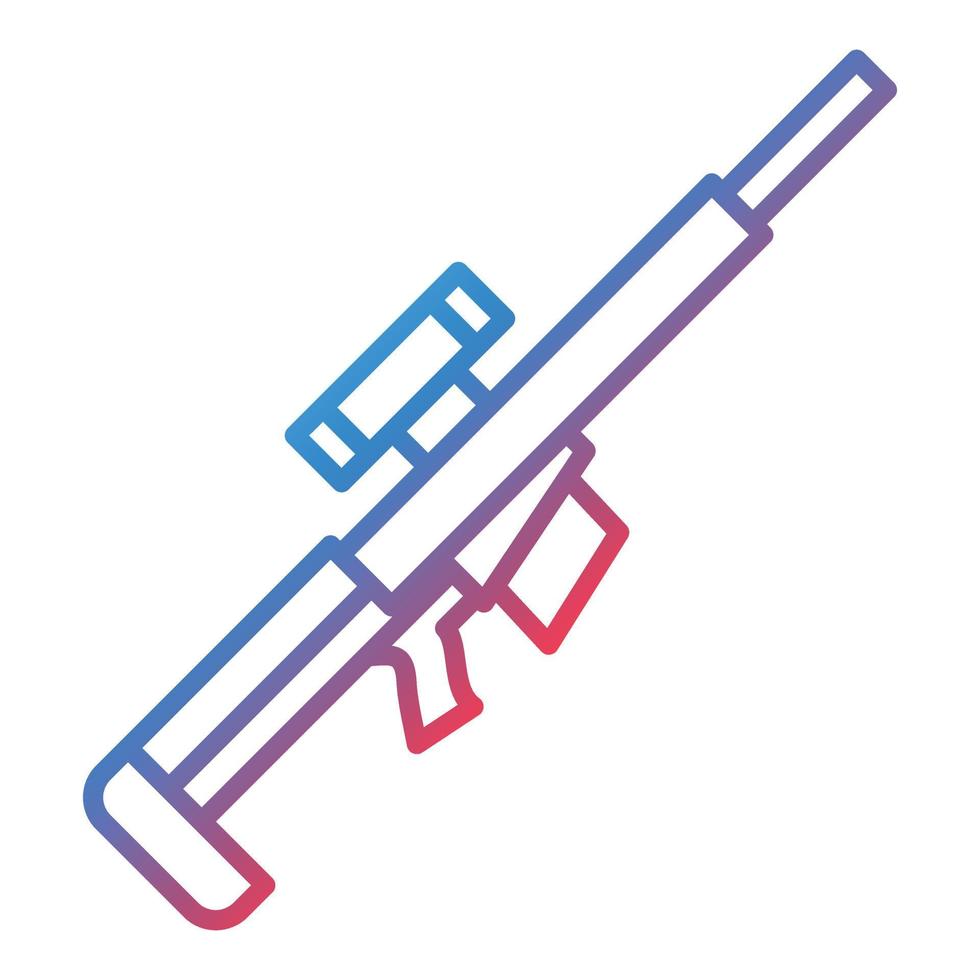 icono de gradiente de línea de rifle de francotirador vector