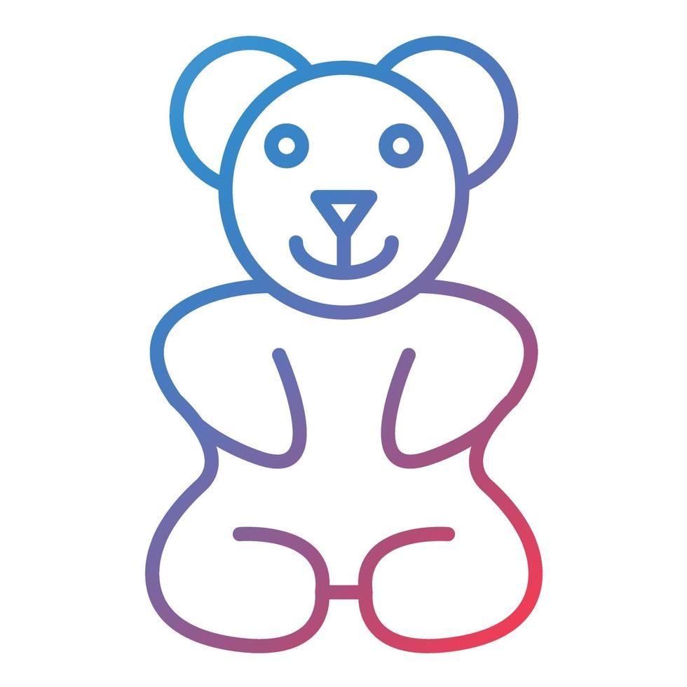 Gummy Bear Line Gradient Icon vector