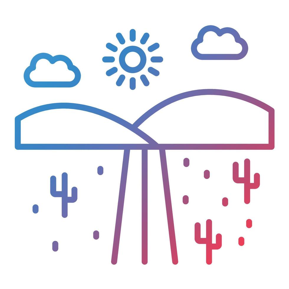 Desert Road Line Gradient Icon vector