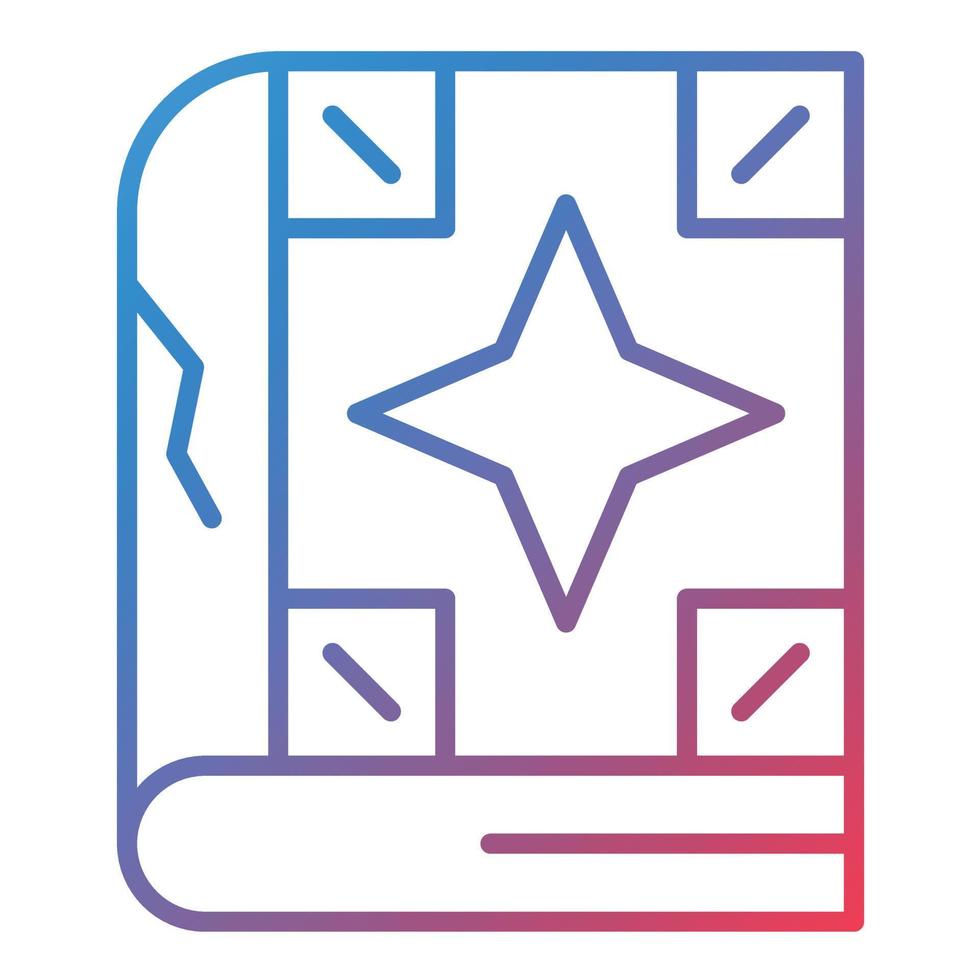Spell Book Line Gradient Icon vector