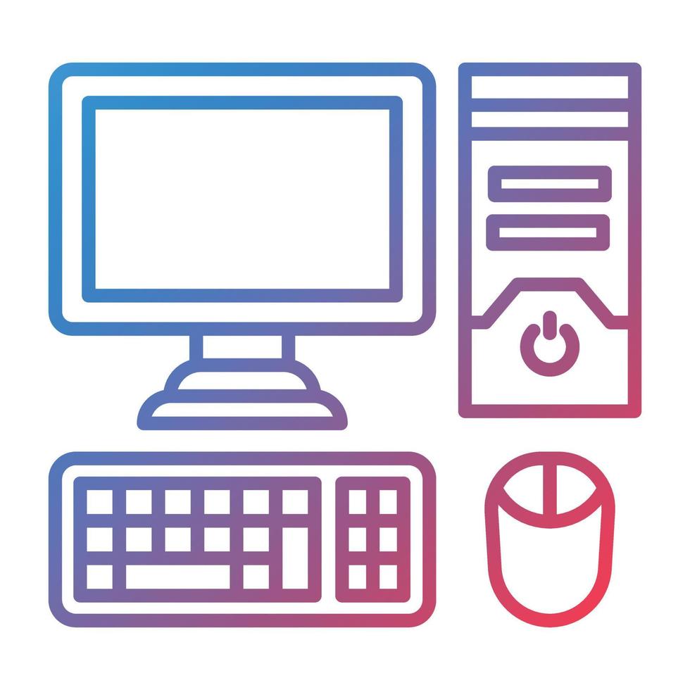 Computer Line Gradient Icon vector