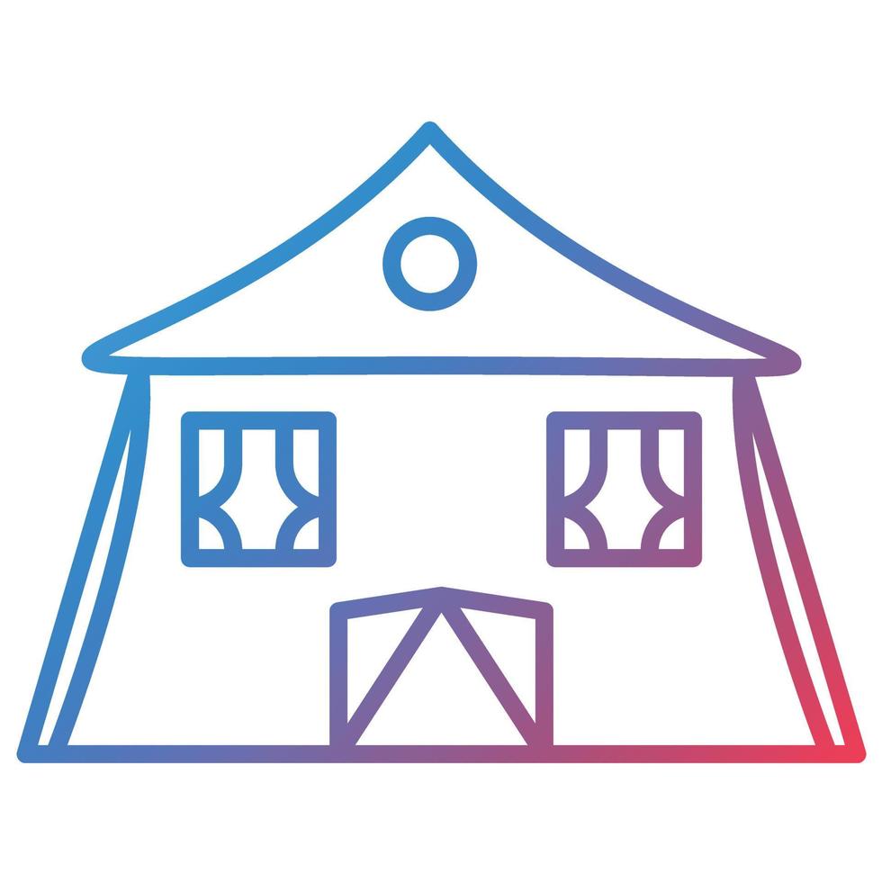 Desert Camp Line Gradient Icon vector