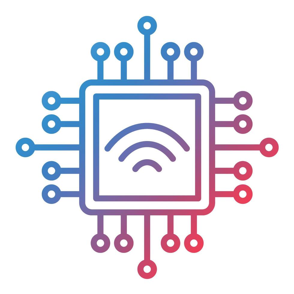 Smart Chip Line Gradient Icon vector