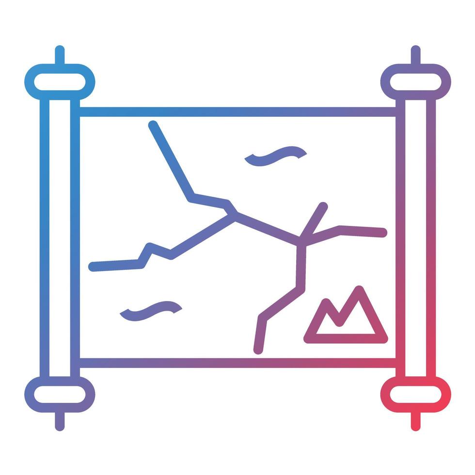 Desert Map Line Gradient Icon vector
