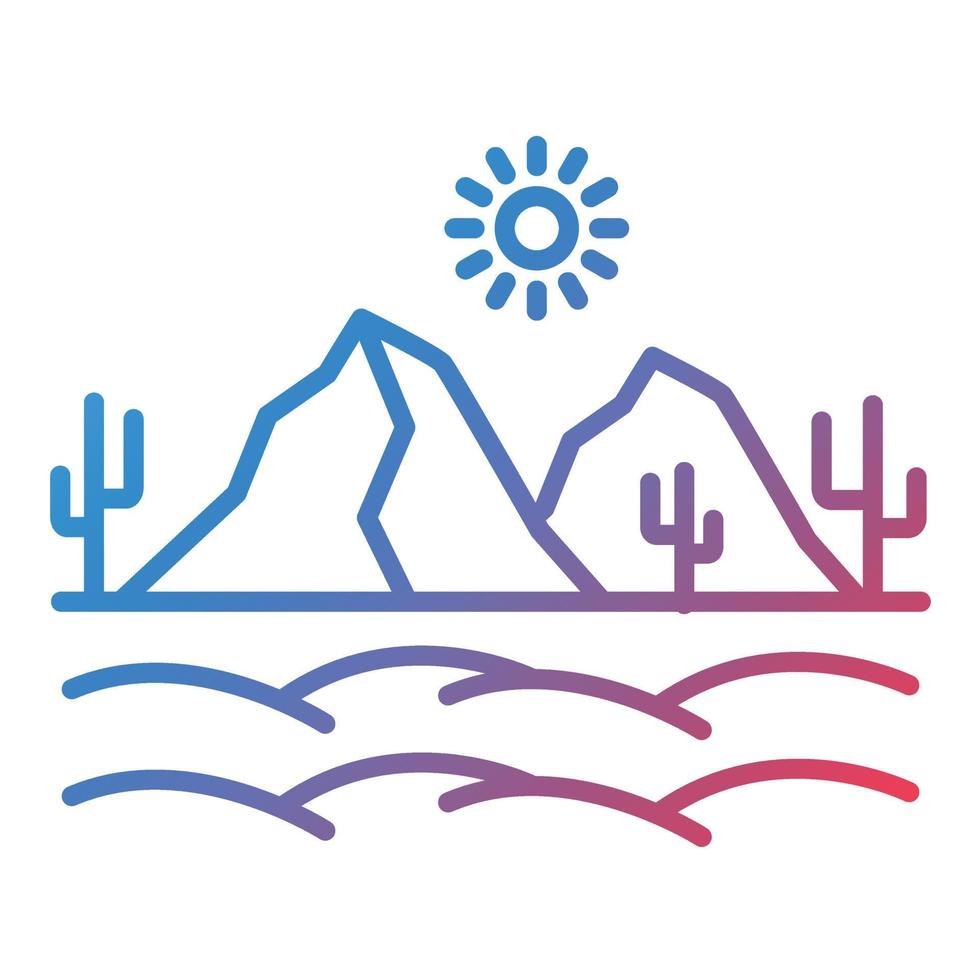 Desert Rocks Line Gradient Icon vector