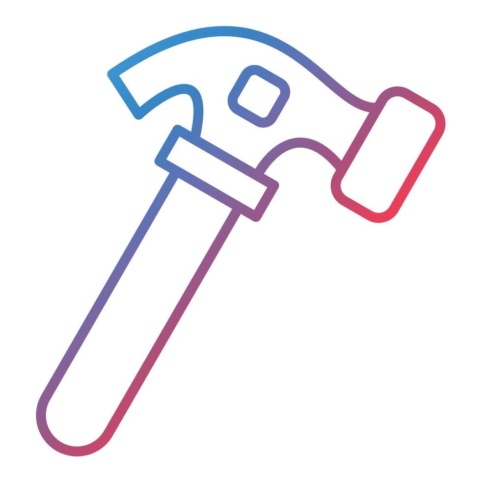 Hammer Line Gradient Icon vector