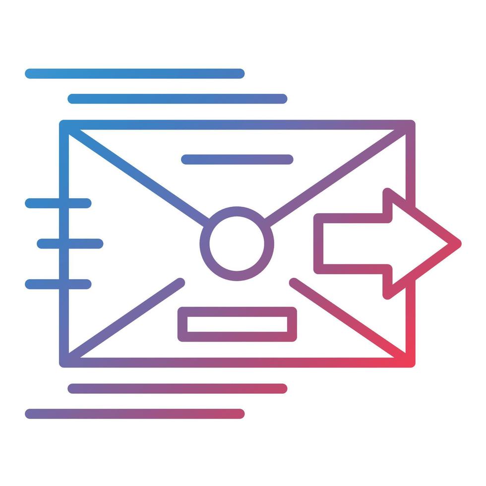 Sent Line Gradient Icon vector