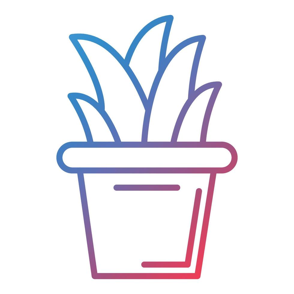 Plant Pot Line Gradient Icon vector