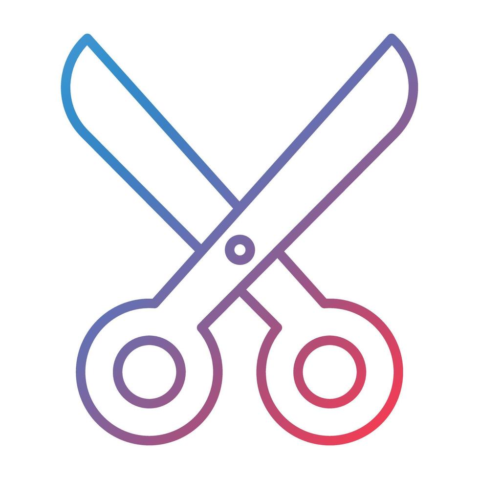 Scissor Line Gradient Icon vector